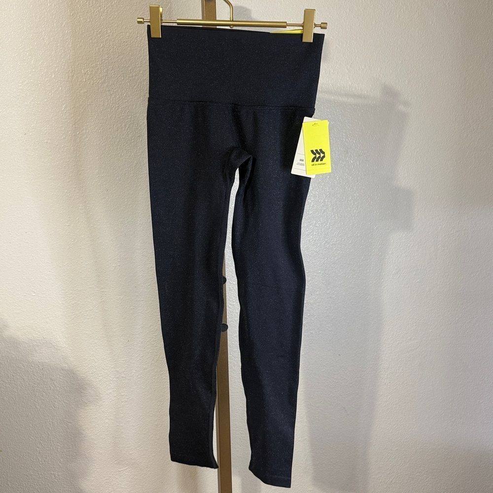 All in Motion blue sparkle seamless knit, high-rise Leggings- XS